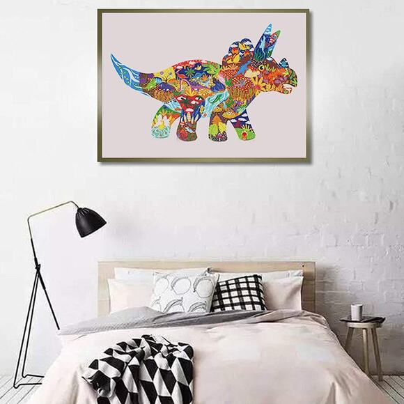 Jigsaw Puzzles for Kids Adults 150 Pieces Unique Shaped Dinasour Triceratop - Picture 5 of 11